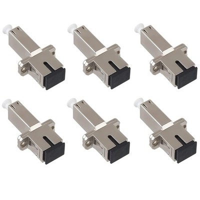 6 PCS SC Female to LC Female Fiber Optic Adapter Connector Hybrid Simplex