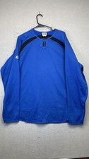 Majestic Therma Base Pullover Shirt Mens Blue Black H Logo Baseball Warm Up