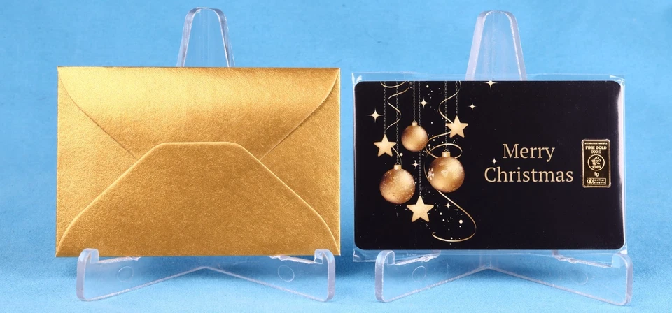 Goldbarren 1 Gramm 999.9 Gold Merry Christmas  Heimerle und Meule + Umschlag - Bild 3 von 4