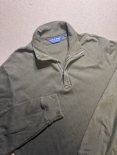 Men  s Polo Ralph Lauren 1/4 Zip Sweater/sweatshirt Sz Med Olive Green