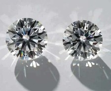 Certified 1 Ct CVD Lab Grown Diamond Pair D Color VVS1 Clarity Round Cut 5NSG