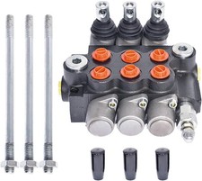 Hydraulic Directional Control 3 Spool Valve 11GPM Double Acting Adjustable US