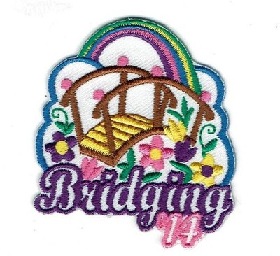 Girl BRIDGING '14 2014 CEREMONY Fun Patches Crests Badges SCOUT GUIDE Party Day
