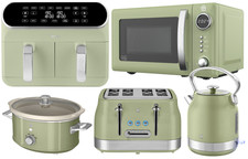 SWAN Retro Green Stovetop Kettle Toaster Microwave Air Fryer Slow Cooker