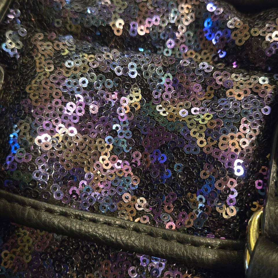 Juicy Couture Backpack Sequins Sparkle Women's Purple Multi Pocket Medium - Image 2 of 4