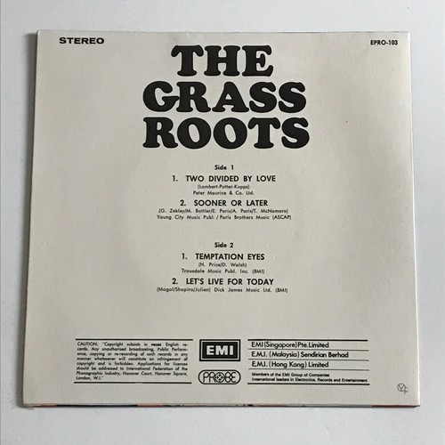 The Grass Roots - Two Divided By Love 7" Vinyl Record - EPRO-103 NM/NM - Photo 2/5