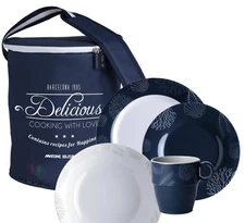 Tableware set Living, 16 pieces, carrier bag by Marine Business