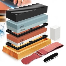 Schleifstein Set 400/1000 3000/8000 Messerschärfer Abziehstein Wetzstein Küche