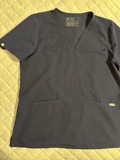FIGS Casma Three-Pocket Scrub Top Womens Navy Size XL Technical