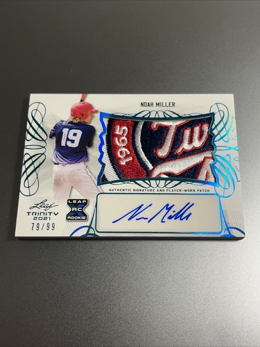 2021 Leaf Trinity Noah Miller Jersey Patch Autograph /99 PA-NM2 Minnesota Twins