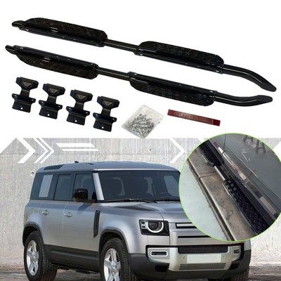 Side Step Running Boards Fits for Defender 110 130 4 Doors 2020-2026 Black Bars