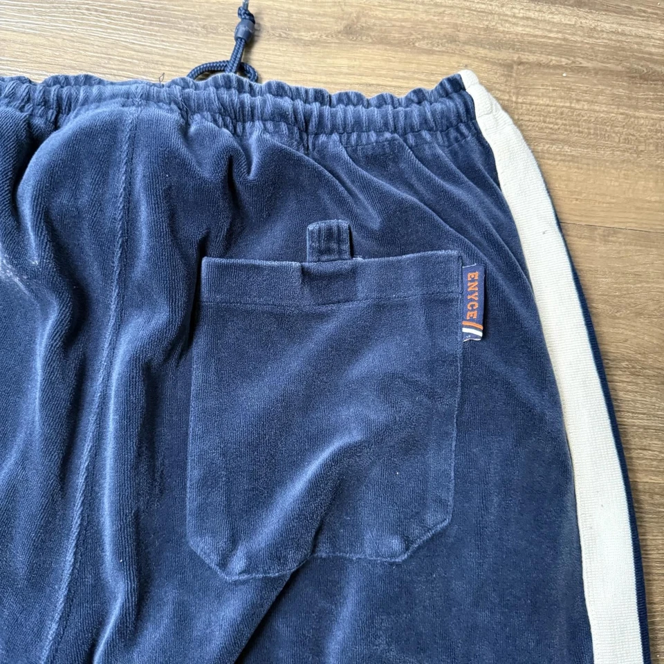Pantalones deportivos vintage años 90 Enyce terciopelo bordado azul XL Foto 4 de 4