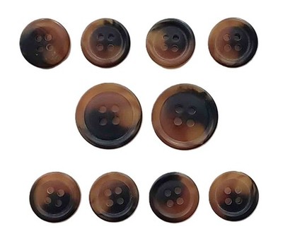 Vintage Bill Blass Suit Buttons Set Brown Tan Flat 4 Eyelet X9C Men's