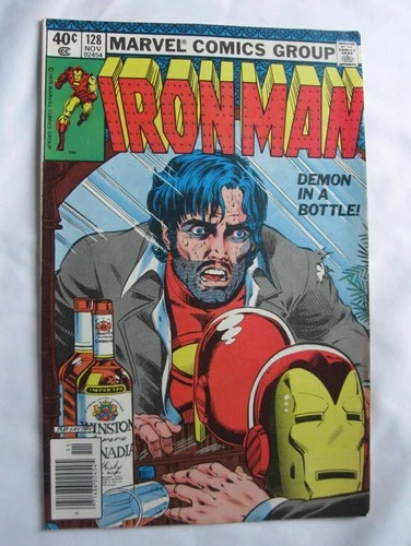 VINTAGE IRON MAN NO 128   1979 MARVEL COMIC BOOK   ALCOHOLISM COVER