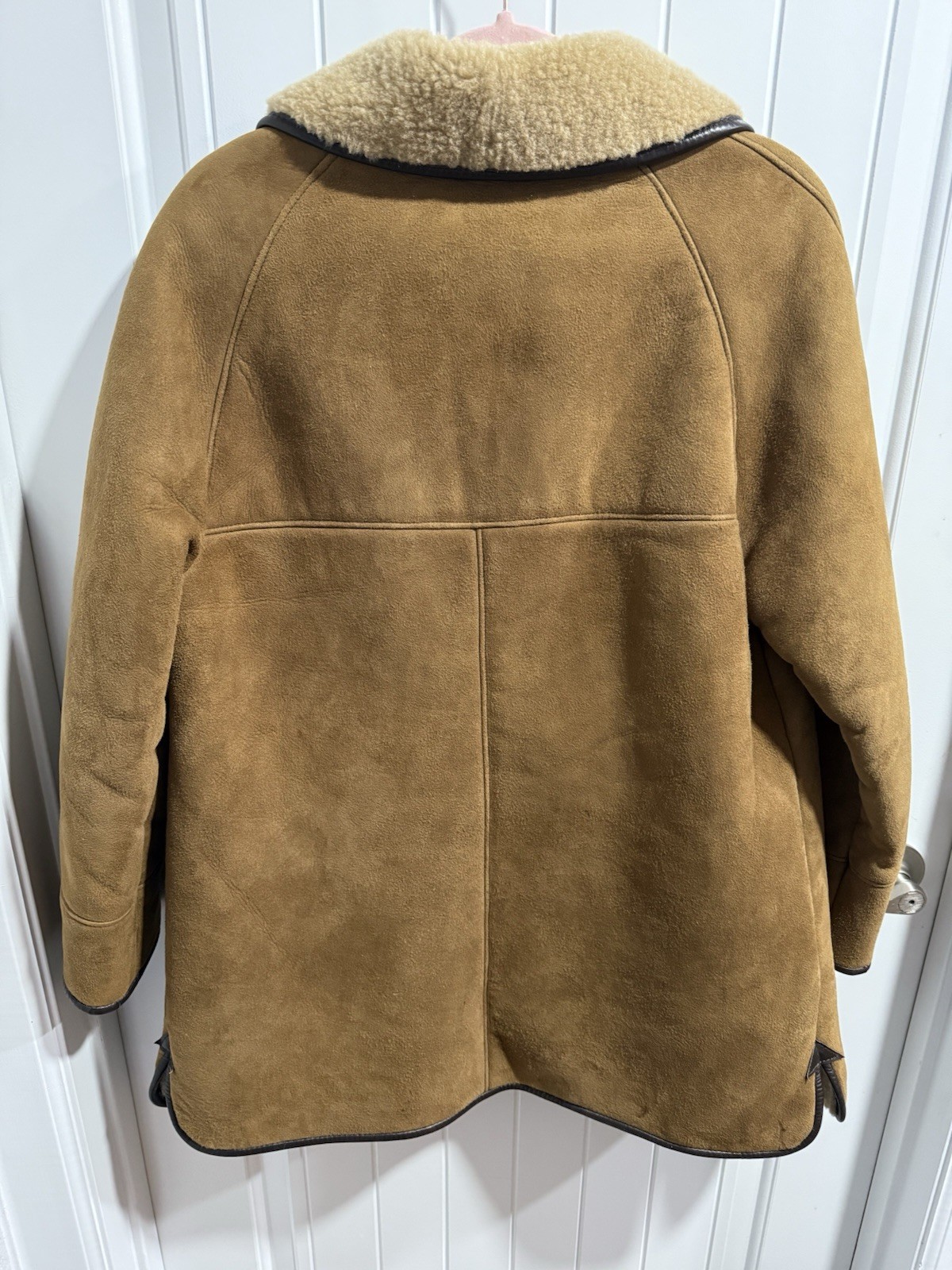Vintage Women’s Real Sheepskin Shearling Brown jacket UK SZ 18, 40” Bust.  EUC image 6