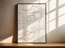 Minimalist Line Art Print Modern Abstract Neutral Wall Decor