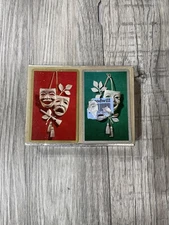 Vintage Congress 606 Playing Cards 2 Deck Box Comedy & Tragedy Masks Tax Stamp