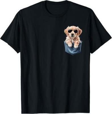 Cute Pocket Golden Retriever Lover Golden Dog Mom T-Shirt M-3XL Made in US
