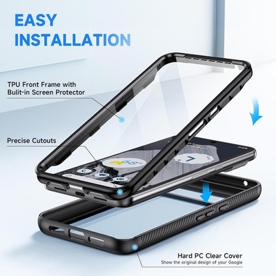 Google Pixel 9 Pro XL Case - Clear Full Body Protection Heavy Duty Phone Case - Custodia Protettiva Completa Per Telefono Con Protezione Per Lo Schermo, Copertura Trasparente Antiurto Leggera E - Foto 9