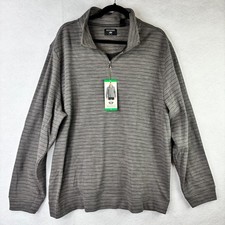Dockers Men's Quarter Zip Reg Fit Shirt Textured Pullover Gray Size XL NWT