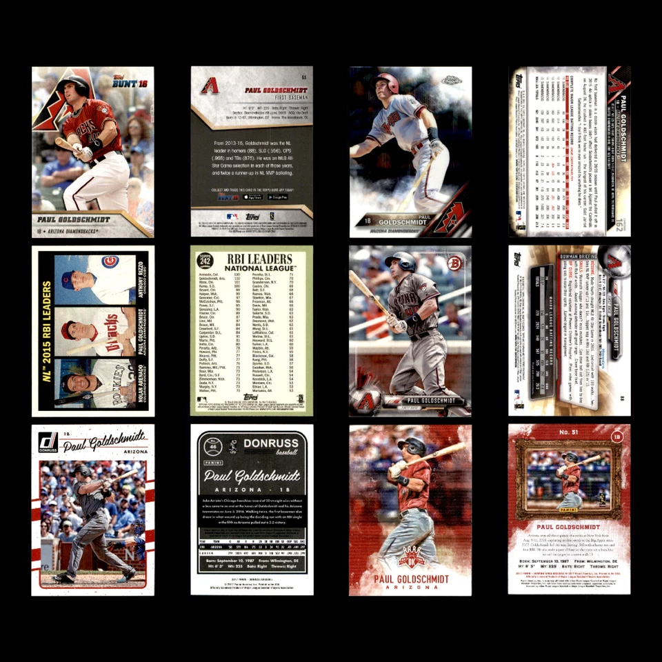 Paul Goldschmidt Lote 72 Tarjetas de Béisbol 2013 Panini Triple Play Diamondbacks Set Foto 4 de 4