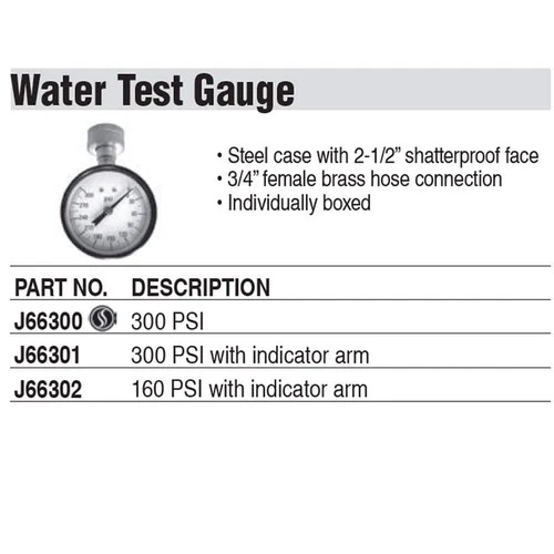 HOT-160 PSI Water Test Gauge w/Memory Pointer and 3/4"Female Brass Hose Connecti - Picture 4 of 4