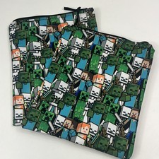 Minecraft Zipper Pouch Insulated Lunch Bag Set x2 Characters Polyester Kids 2023