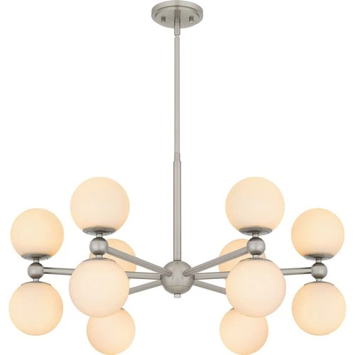 Brushed Nickel 12 Light Chandelier from the Elser Collection - Picture 4 of 6