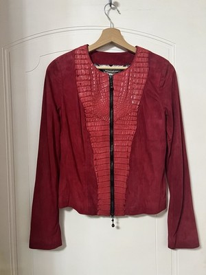 philipp plein lederjacke damen Rot  S