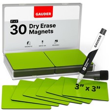 Magnetic Dry Erase Labels 30x 3x3 Inches Magnets for Classroom Whiteboard