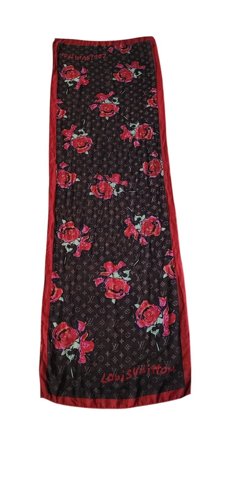 S/S 2008 Louis Vuitton x Stephen Sprouse Silk Roses Graffiti Scarf