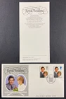 1981 UK Great Britain The Royal Wedding Prince Charles & Lady Diana FDC + Insert