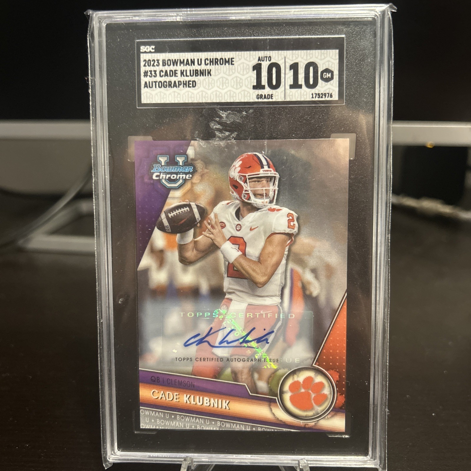 2023 Bowman U Chrome Cade Klubnik Prospect Auto #33 Tigers SGC 10