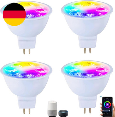 Wixann MR16 GU5.3 LED Smart RGB Glühbirne,5W 12V 3000K Weiches Warmweiß,Gu5.3 Bi