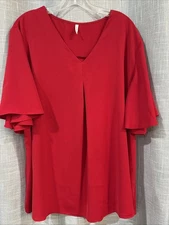 Anyally Women's Short Sleeves Holiday Christmas Party Blouse Loose Flowing 3XL