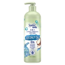 Suave Kids 3in1 Shampoo Conditioner Body Wash Natural Coconut Oil 16.5 Fl Oz
