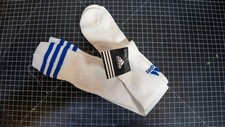Adidas Socks; Soccer Socks, Copa Zone Cushion Size M 9-13 White Blue