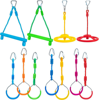 Ninja Warrior Obstacle Course Attachments - 7 Monkey Rings, 2 Monkey Bars, 2 Nin