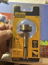 Irwin Speedbor 1 1/2" Forstner Bit 1-1/2" with 3/8" Shank 42924 (WOOD) NIP