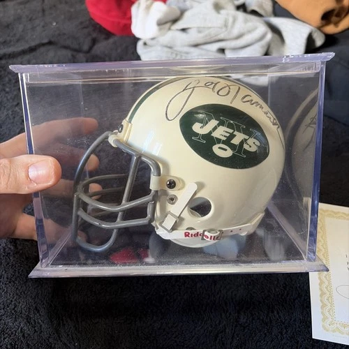Joe Namath Autographed Mini Helmet COA/EVENT TIX New York Jets
