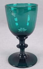 19th Century British "Bristol Green" Knopped Stem Wine Glass C. 1820s B
