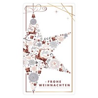 "Weihnachtsaufkleber Eckig \"Frohe Weihnachten\" Rentier 42 X 74 Mm 100Er Rolle"