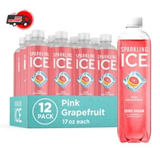 Sparkling Ice, Pink Grapefruit Sparkling Water, with Antioxidants and Vitamins,