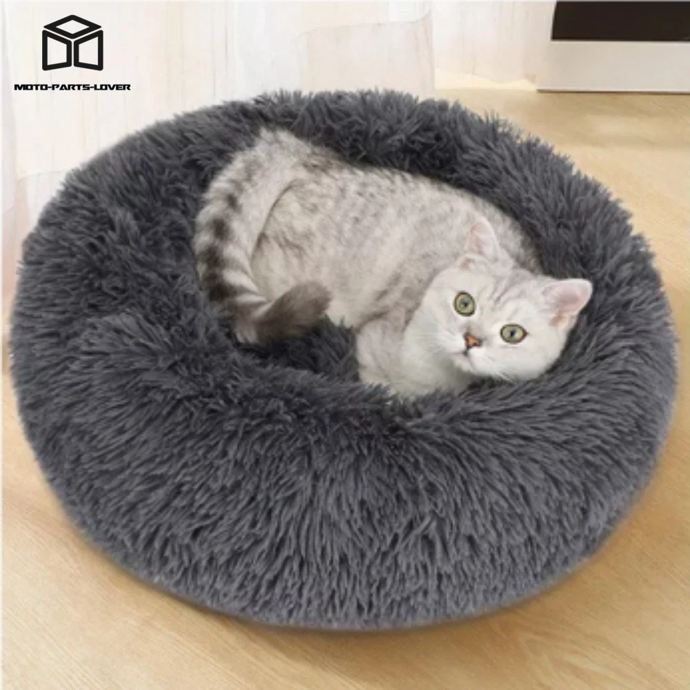 Fluffy Soft Warm Calming Bed Round Plush Pet Nest Pet Bed Cave Dog Cat Bed