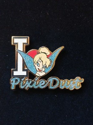 DISNEY TINKER BELL I LOVE HEART PIXIE DUST PETER PAN SHOPPING DS LE PIN GLITTER