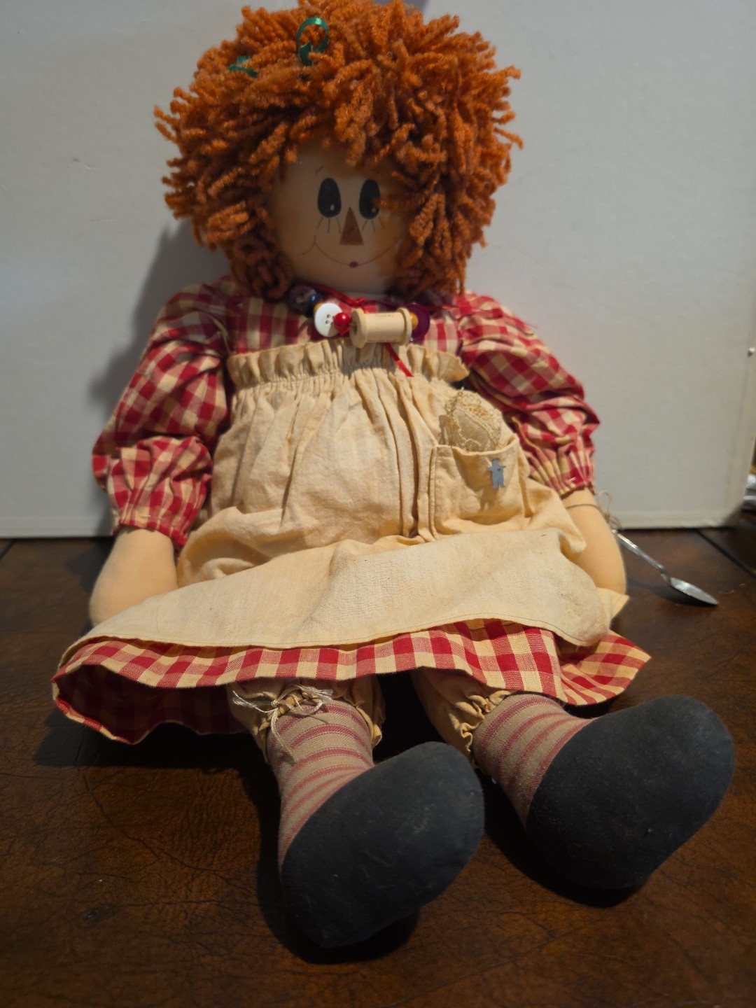 Vintage Home Made Raggedy Ann Cloth Doll 22