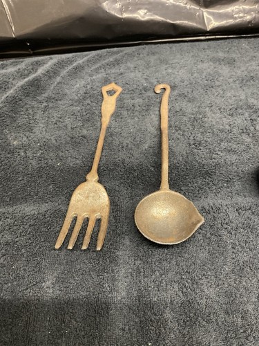 Cast Iron Ladle And Fork 11" Long