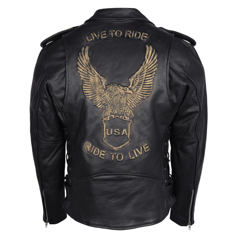 Vance High Mileage Leather Biker Jacket - Sz 4XL - Brown