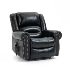 Leather Power Lift Recliner Chair with Massage & Lumbar Heat Functions