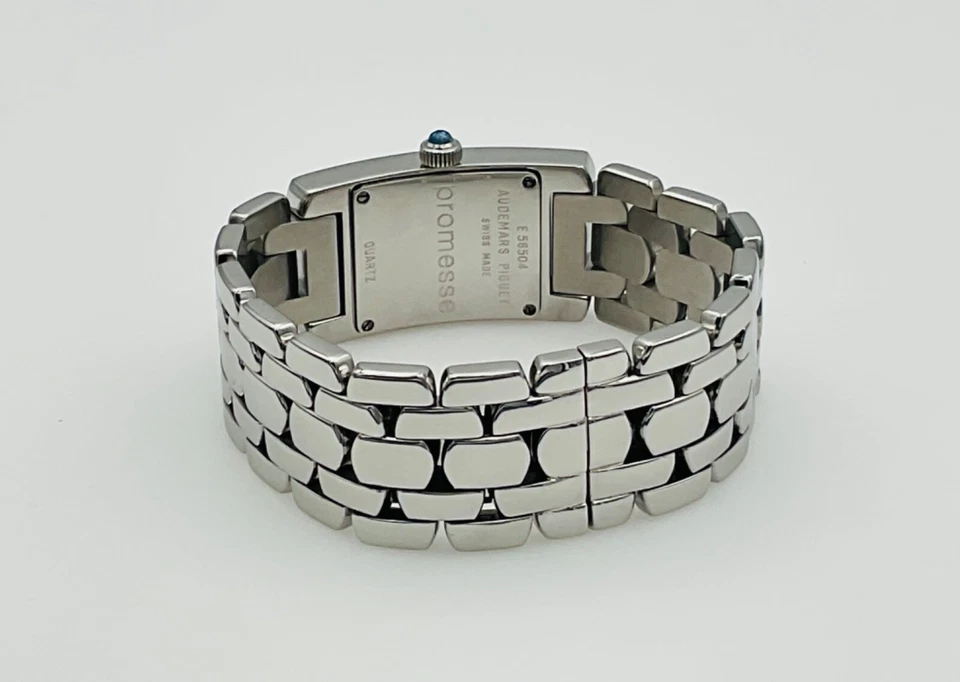 Reloj de cuarzo Audemars Piguet Promesse para dama de acero inoxidable y esfera azul diamante Foto 4 de 4